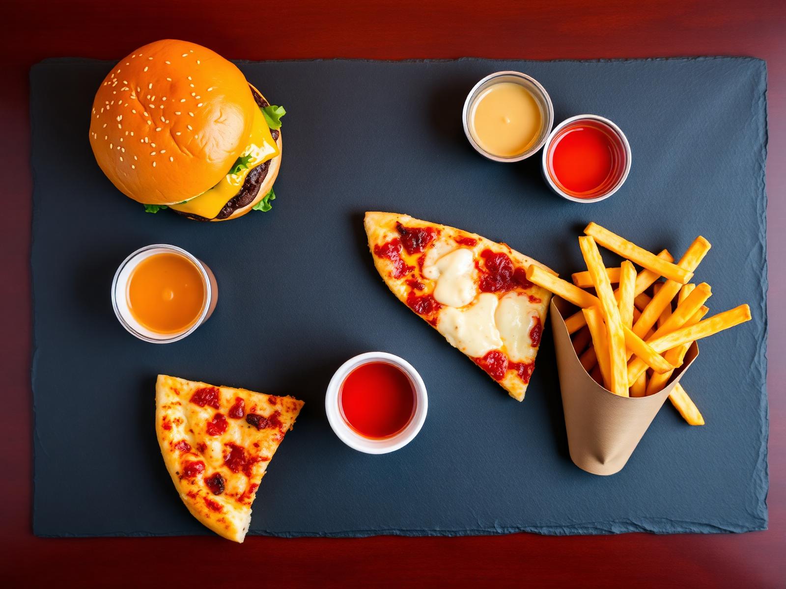 Diversidade de estabelecimentos: pizzaria, hamburgueria, açaí e mais